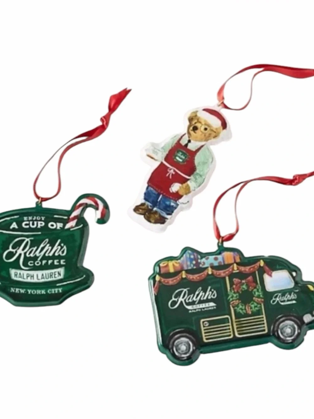 Ralph’s Coffee Ralph Lauren Holiday Ornament Gift Set Truck Polo Bear NWT